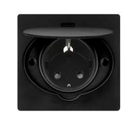 Presa per montaggio a incasso IP44 in acciaio inox - Presa Schuko per la parete esterna - con coperchio pieghevole 230 V 1 presa
