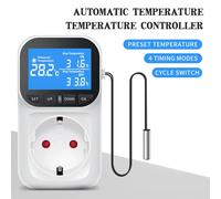Presa per regolatore di temperatura digitale Presa per spina europea Termostato con timer Sensore Sonda Riscaldamento Interruttore di raffreddamento Retroilluminazione 16A