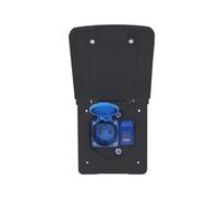 Presa per tenda da roulotte con USB-C e USB-A, connettore SAT e presa da 230 V, presa esterna per caravan, IP44, per camper e camper, colore nero