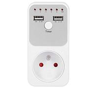 Presa per timer per il conto alla rovescia 180~260 V Presa per timer per conto alla rovescia digitale intelligente USB per caricatore del telefono del computer, con manuale(FR Plug)