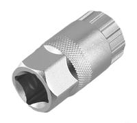 Presa per volano per bicicletta con asta di guida centrale, in acciaio al carbonio, design a 12 denti, struttura antiscivolo, resistente alla ruggine, cromato, dimensioni 46 mm (stile normale)