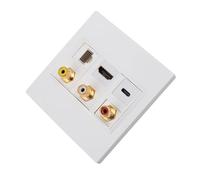 Presa, Piastra a Muro a 6 Porte Piastra a Muro CAT6 USB C Risoluzione 3840x2160 Evita il Disordine Piastra a Muro Ottica HD Piastra a Muro con Interfaccia Multimediale HD a 6