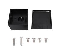 Presa piatta incasso con presa a 2 poli e porta per cavo di rete Kit scatola per presa incorporata a pavimento nera