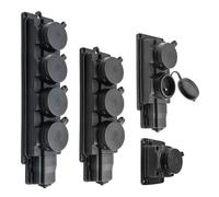 PRESA PORTATILE 1F GOMMA 2X IP44 NERO D.3159/2