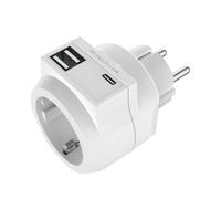 Presa - Presa a muro con 1 presa, 2 porte USB e 1 porta USB-C, ideale per la ricarica simultanea di dispositivi. Plug and Play. *