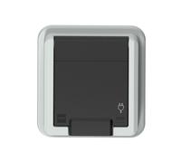 PRESA PT GRIGIA 1X Z/U CON SPORTELLO IP55 MORSETTI 5041-70