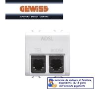 PRESA RJ11 DOPPIA CON FILTRO ADSL GEWISS CHORUS BIANCO GW10410.
