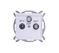 Presa RTV-SAT con due uscite SAT bianca SONATA GPA-R2S/m/75