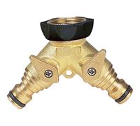 Presa rubinetto G.F. doppia uscita filetto 3/4" - (OTTONE/GOMMA)
