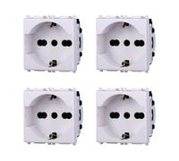 Presa Schuko 2P T 10/16A 250V Bianco compatibile Vimar Plana Kit 4 Pezzi 2102