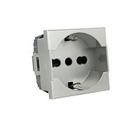 Presa Schuko 2P+T 16A, Compatibile con Bticino Axolute (Grigio)
