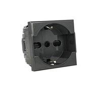 Presa Schuko 2P+T 16A, Compatibile con Bticino Axolute (Nero)