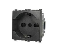 Presa Schuko 2P+T 16A Nero, Compatibile Con Vimar Arke