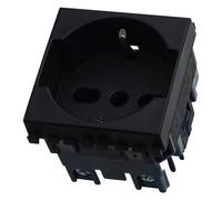 Presa Schuko bipasso 16A nera compatibile anche con Vimar Arké