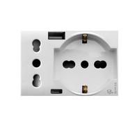Presa Schuko Bipasso Presa Std Italiano USB Tipo A e C Domus S44 2P+T 10/16A 3M