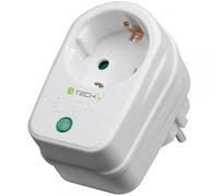 Techly 025121 Presa Schuko con Protezione Sovratensione Bianco