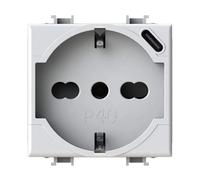 Presa bipasso e schuko 4Box P40 con USB 3.0A Vimar Plana 4B.V14.P40.USB