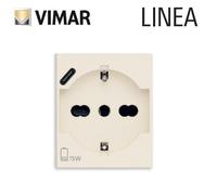 Vimar 30210.USBC Linea Presa universale standard IT e presa di alimentazione USB tipo C, canapa, 2 moduli