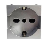 Presa Schuko e Bipasso Abb Zenit N2233 PL 2 Moduli Argento Z1109PL