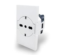 PRESA SCHUKO FLAT Bianco per Placche Interruttore Prese frutti elettrici Supporti stile simile living now compatibili con serie ZEN