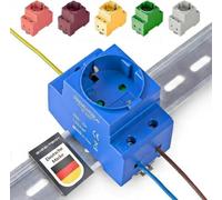 Presa Schuko [GS16] per guida DIN 16A 230V 2P+E - Presa da incasso per installazione in quadro di distribuzione, armadio di contabilizzazione, presa di protezione con contatti di terra per montaggio