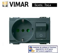 PRESA SCHUKO+ INTERRUTTORE MAGNETOTERMICO VIMAR IDEA 16276 GRIGIO.