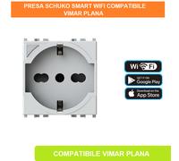 PRESA SCHUKO P40 SMART WIFI 4BOX COMPATIBILE VIMAR PLANA 4BX 4BP40S.V14