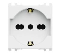 Presa Schuko P40 Urmet Lybra 16A 2P+T 2 moduli bianco 27310/2.B
