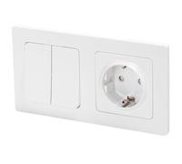 Presa schuko - Presa con 2 interruttori a 1 via, ideale per il controllo di luci e dispositivi elettrici. Realizzato con materiali resistenti. *