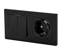 Presa schuko - Presa con due interruttori a 2 vie, design compatto per controllo della luce, facile installazione e uso pratico all'interno. *