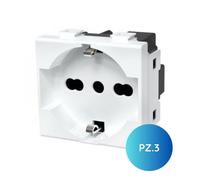 Presa Schuko pz.3 Bipasso 2P+T 16Ampere 250Volt Compatibile Tipo Matix Bianco