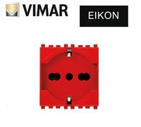 PRESA SCHUKO TRIVALENTE 16A VIMAR EIKON 20210.R ROSSO