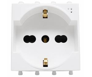 Presa Schuko Universale AVE Domus S44 Bianco Lucido