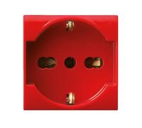 Presa schuko bipasso rossa Ave LIFE 2 moduli 442090/15TSR