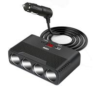 Presa Sdoppiatore Accendisigari per Auto 120W: Qidoe Caricabatteria da Auto USB Adattatore Splitter Accendisigari con Voltmetro per Cellulare GPS