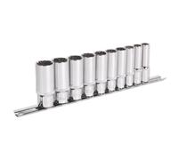 Presa Set 10pc Profondo 1cmSq Drive Totale Drive - Sealey AK69910D Nuovo