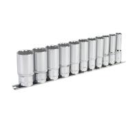 Presa Set 11pc 1cmSq Drive 12pt Profondo Walldrive Imperial - Sealey AK2673
