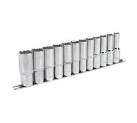 Presa Set 12pc 1.3cmSq Guida 12pt Profondo Walldrive Metrico AK2685 Sealey Nuovo