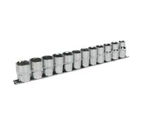 Presa Set 12pc 1.3cmSq Guida 6pt Walldrive Metrico AK2695 Sealey Nuovo
