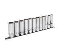 Presa Set 12pc 1cmSq Drive Profondo da Agganciare™ 6pt Metrico AK2744 Sealey