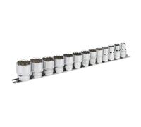 Presa Set 13pc 1.3cmSq Drive 12pt Walldrive Imperial - Sealey AK2674 Nuovo