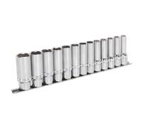 Presa Set 13pc 1.3cmSq Guida Profondo Richiudibile™ 6pt Metrico AK2745 Sealey