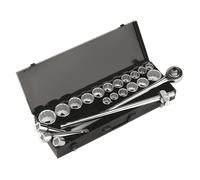 Sealey Metrico Imperiali Presa Set 22pc 1.9cmSq Drive 12pt Walldrive Ak259 / Crv