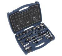 Presa Set 26pc 1.3cmSq Guida 6pt Walldrive Metrico AK8992 Sealey Nuovo