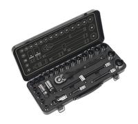 Presa Set 28pc 1.3cmSq Drive 6pt Walldrive Metrico Serie Nera - Sealey AK7972