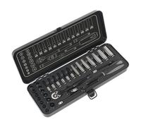 Sealey Presa Set 32pc 0.6cmSq Drive 6pt Walldrive® Metrico Serie Nera AK797