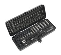 Sealey Presa Set 32pc 0.6cmSq Drive 6pt Walldrive® Metrico Serie Nera AK797