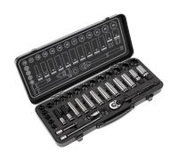 Presa Set 34pc 1cmSq Drive Walldrive Metrico Serie Nera - Sealey AK7971 Nuovo