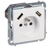 PRESA SINGOLA CON ALIMENTAZIONE USB SANTRA/4188-10/EPN 230V 16A Elektro-Plast