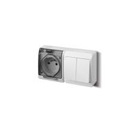 Presa singola con/e 2P+Z + connettore HERMES 0327-13